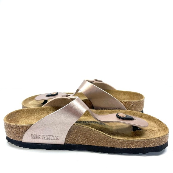 NWOT Birkenstock Sandals Women's Size 6-6.5 EU 37 Copper Gizeh Birko Flor - Picture 10 of 11